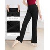 DanceDaily Black Yoga Pants for Women Breathable Ballet Leggings Flared