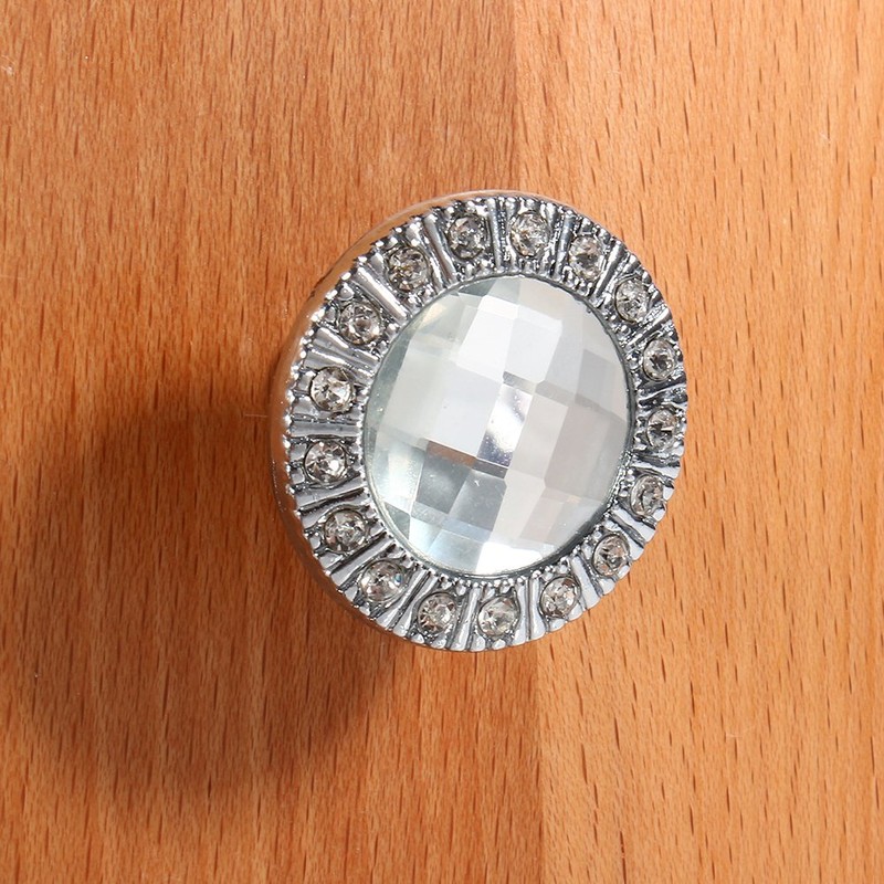 Yosoo 10pcs 30mm Clear Crystal Diamond Door Knobs Wardrobe Doorknob