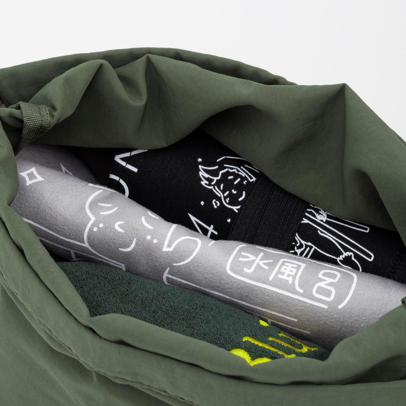 blue Saunaバッグ カーキ 24cm×26cm×12cm