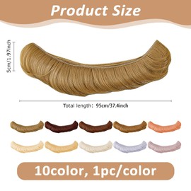 DICOSMETIC 10 Stück 10 Farben Puppenhaare Perücke 5cm Lockige Kurze Pony Hochtemperatur Faser Puppenhaare Strähnen Verlängerungen Dunkelbraune Kunsthaare Ersatz Für Puppenherstellungskits