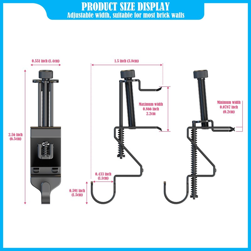 Lewufe Stainless Steel Brick Wall Clips, Brick Hooks Clamp Outdoor