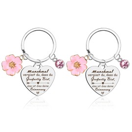 BELIHOME Gifts for Women Keyring Gift, Pack of 2 Key Chain Gifts for Mum Gifts for Mum, Birthday Gift for Best Friend, Mother's Day, silver
