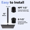 12 Inch Ceiling Mounted Shower Arm with Large Flange, Matte