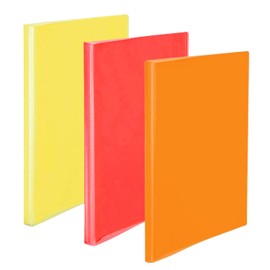 Plus Clear File, Simple Clear File, A4, 40 Pockets, 3 Color Set, Warm Color Set