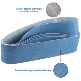 Belt Sander Paper, 4 x 36 Inch Sanding Belts, Zirconia Metal Sandpaper Belt, 5Pcs Sander Belts 180#, Belt Sander Sandpaper for Metal, Wood, Cars, Furniture, Stainless Steel