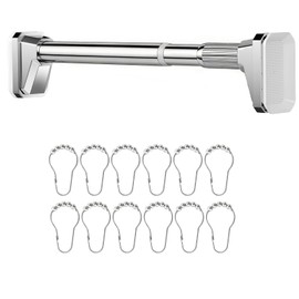 BKMAMLAB Silver Shower Curtain Rod 39 to 86 Inch,Heavy-Duty inner Lock Stainless Steel Telescopic Rod,1.2-Inch Diameter Bathroom Anti-Rust And anti-Slip Tension Rod Without Drilling,Convenient to Use