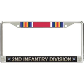 MilitaryBest 2nd Infantry Division WW2 Veteran Service Ribbon License Plate Frame