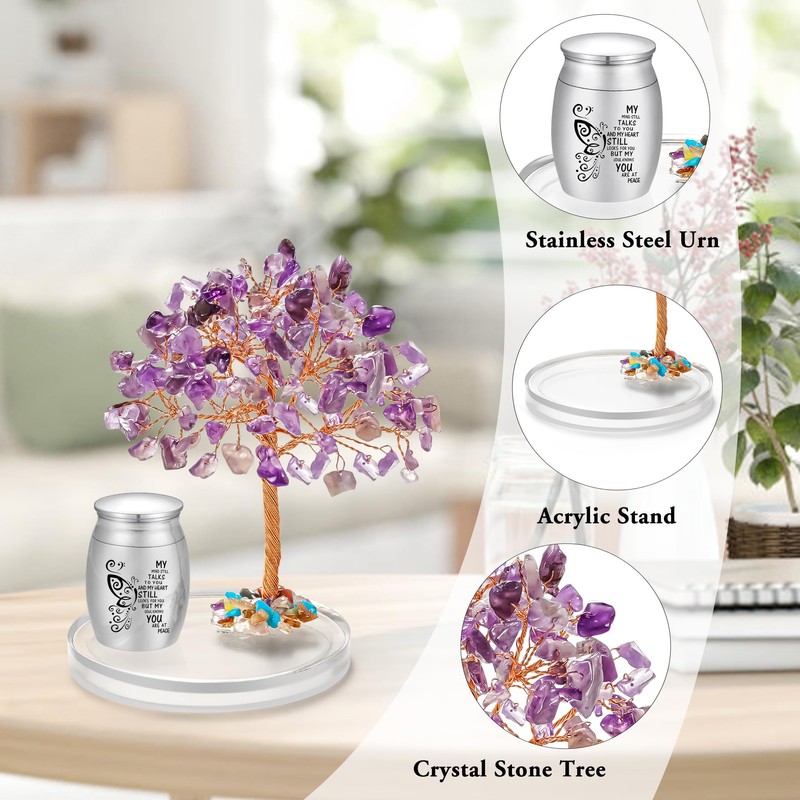SOITIS Small Urns for Human Ashes Keepsake, Stainless Steel Mini