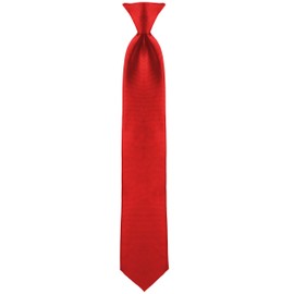 boxed-gifts Clip on Ties for Men - Premium Red Solid Color Clip on Tie