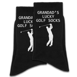 FujLoy Grandad’s Lucky Golf Socks, Grandfather Socks, Papa Gift, Grandpa's Lucky Golf Socks, For Grandpa Gift.(105)