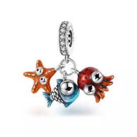 Minimalist Charm Jewelry Octopus Fish Charm, Animal Charm, Sea Charm, Gift For Women, Silver Charm