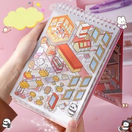 20 Sets DIY 3D Sticker Scenes Funny Cartoon DIY 3D House Stickers for Adult KidsMake Your Own Mini Room Relief Stress Pass The Time Kids Birthday Gift Play Park Hamburg Castle Library