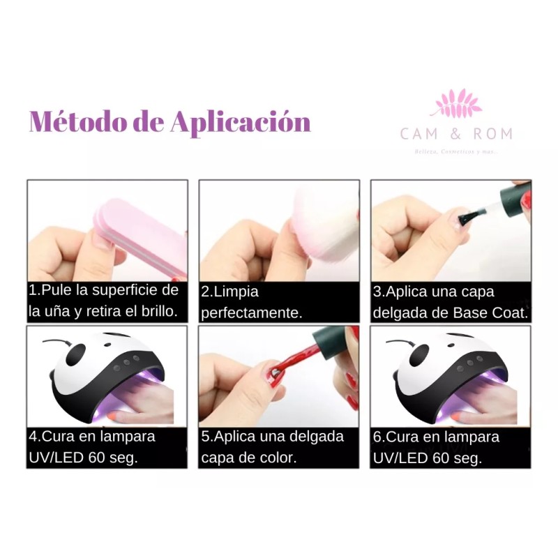 Rj Kit Gel Semipermanente+pulidor+lampara Uv/led 48w+base+top