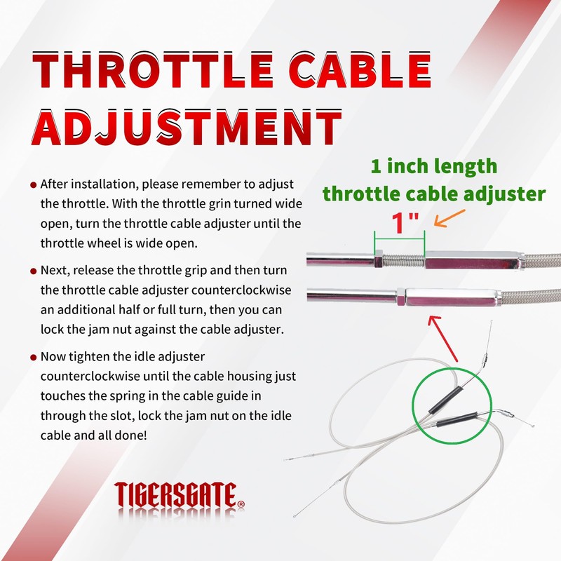 TIGERSGATE 39" Throttle & Idle Cable Kit for 2004-2006 Sportsters