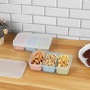 Linkidea 4 Set Snack Containers with 3 Removable Compartments, Reusable