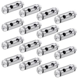 OQKAHIV Set of 16 Wire Rope Clips with Screw Caps for 1-2mm Cable and Wire Diameter, Double Ended Steel Cable and Wire Clamps, Perfect for Fixing Wire Ropes and Washing Lines