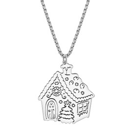 DOWAY - Collar con colgante de aleación esmaltada, diseño de muñeco de nieve, para mujeres y niñas, Esmalte, Arenisca