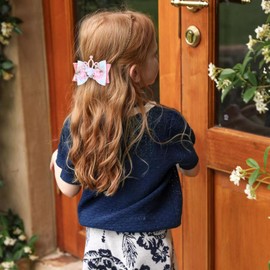 Pink Crown Hair Clips Fashin flower Hair Bows Boutique Glitter Hair Accessories for School Birthday Christmas