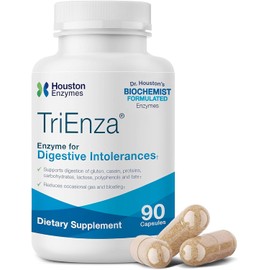 TriEnza - Digestive Enzyme Supplement for Gluten, Casein, Soy, Proteins, Carbohydrates, Fats & Polyphenols - Women & Men - 90 Capsules