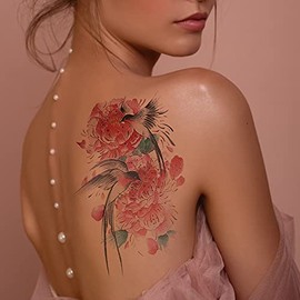 Pegatinas de Tatuaje 5 Piezas de Flores, Tatuajes Temporales, Pegatinas para Brazo, Espalda, Cintura, Vientre, Tatuaje, Impermeable, Exquisito Tatuaje Temporal, Pegatina para el Cuerpo para Mujeres Y