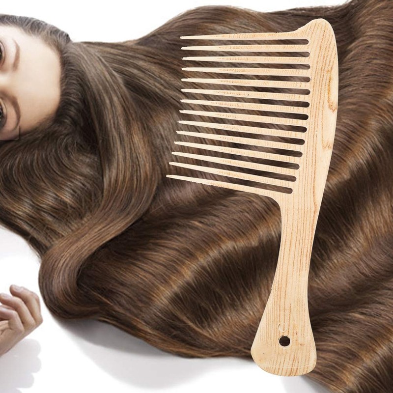 Peine para cabello rizado, peine de dientes anchos cepillo desenredante