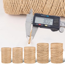Natural Jute Twine String,Bulk Jute Rope Cord Twine for Crafting Gardening,Roll of Thick and Thin Twine for Gift Wrapping,Brown Decorative Rope,Ornament Twine for Cat Scratch Post (3mm x 656ft)