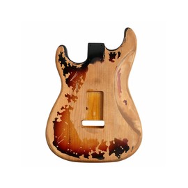 Sunsmile Relic Electric Guitar Body Nitro Alder Strat Style H-S-H Route DIY Guitar Body 3 Tone Sunburst.