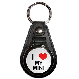 I Love My Mini - Black Plastic Medallion Key Ring