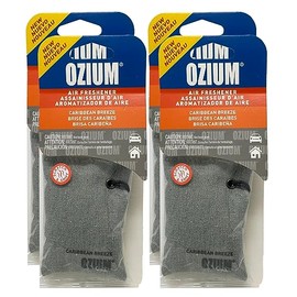 Ozium Scented Sachet Car Air Fresheners and Odor Eliminator for Car, Home Closets, Shoes, and Suitcases (Caribbean Breeze, 4 Packs)