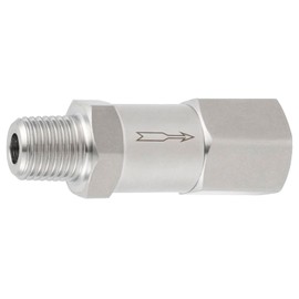 Yoebor 304 Stainless Steel Detachable Check Valve One Way Non-Return Valve for Water Oil Gas, 1pc (Mnpt(Inlet) x Fnpt, 1/4")