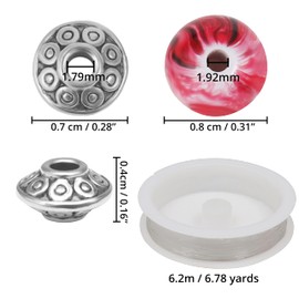 Belle Vous Pack of 500 Acrylic Beads for Threading Jewellery Beads Set with Spacer Beads and Cord - For Bracelets & Necklaces - DIY Set Craft Beads - Colourful Beads for Making Key Chains