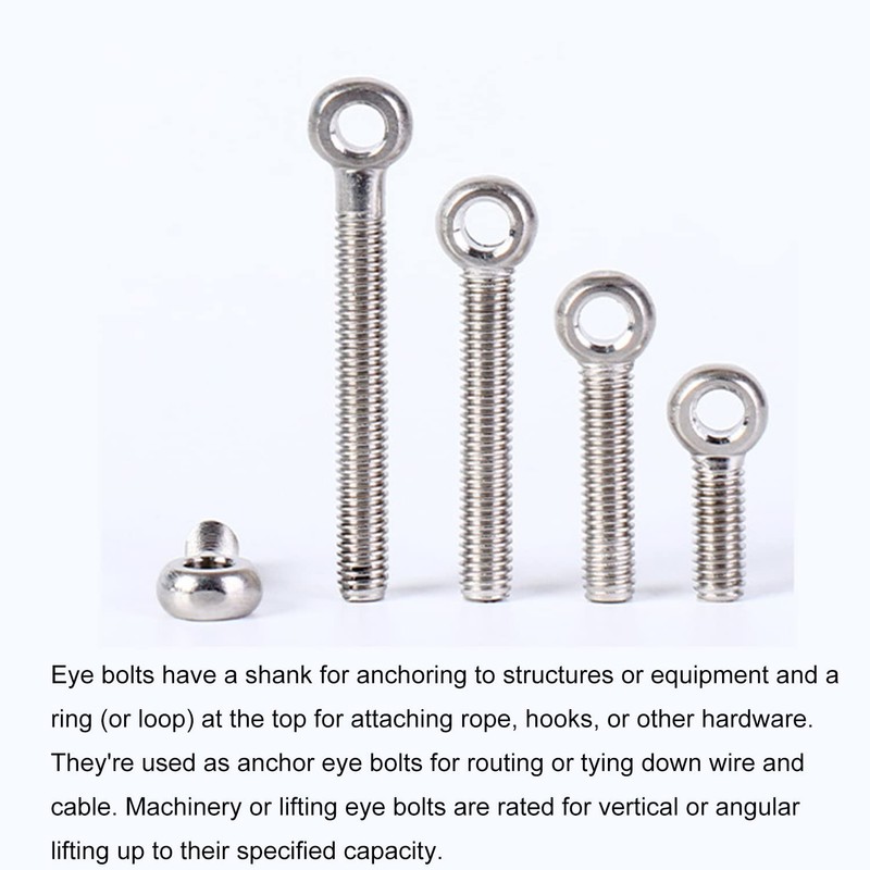 MroMax M10 x 80mm Machinery Shoulder Swing Lifting Eye Bolt,