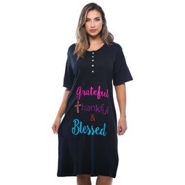 4361-116-3X Just Love Short Sleeve Nightgown / Sleep Dress for Women / Sleepwear,Black - Greatful