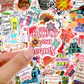 QFGasre 200 Pcs Motivational Stickers for Adults Students Teachers Positive Inspirational Words Stickers Quote Sticker Waterproof Material for Water Bottle Laptop Vision Board Supplies Scrapbook