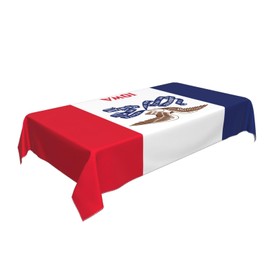 AOLXDE Iowa State Flag Print Rectangular Tablecloth Peach Skin Velvet Table Cover for Indoor/Outdoor Dining Kitchen