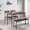VECELO Kitchen Dining Table Set with Upholstered Bench & 2