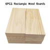 6 x Rectangle Wooden Boards Unfinished Wood Blocks for Crafts