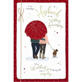 HUSBAND Anniversary Card By my Side
