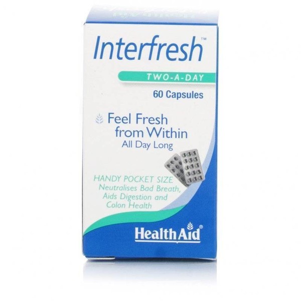 Health Aid Interfresh Feel Fresh from Within For Fresh Breath 60 Capsules