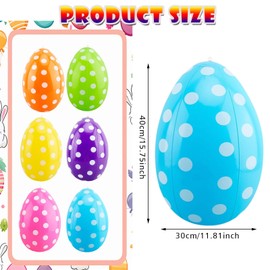 LQTSLFM Inflatable Easter Eggs, 40 cm Large, Inflatable Easter Balloons, PVC, Inflatable Easter Eggs for Outdoor, Garden, Patio (Blue)