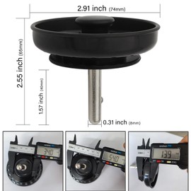 Black Kitchen Sink Drain Basket Strainer Stopper Replacement for Polymer Sink Drain, TGEOND Brass Center Plug Removable Basket Drains