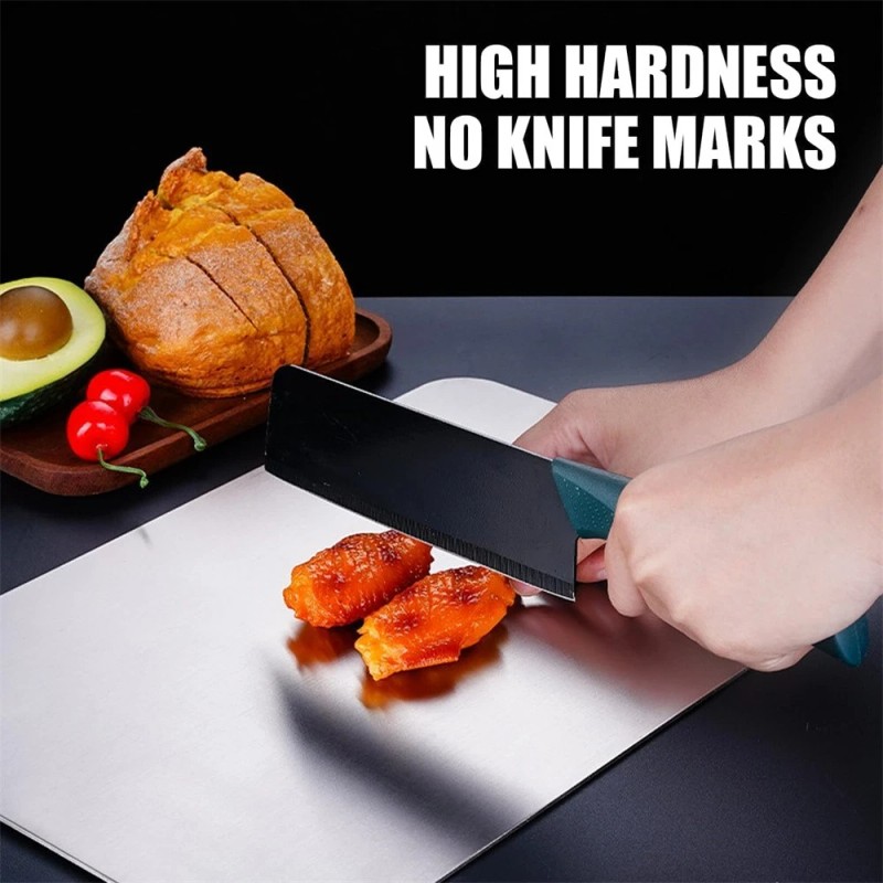 zd-usmarket Titanium Cutting Board 100% Stainless Double-Sided 12x18" in for