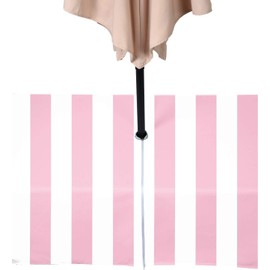 Fabric Textile Products | Pale Pink and White Striped Tablecloth | Cabana Outdoor Tablecloth with Umbrella Hole | 60" X 104" Outdoor | Machine Washable and Water-Resistant | Made in The USA