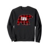 Tuna Bear Custom Red Buffalo Plaid Christmas Pyjamas Sweatshirt, black