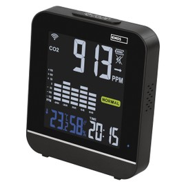 EMOS GoSmart - Smart Home Air Quality Monitor with App - WiFi - Colour Display - CO2 Meter - Temperature and Humidity Sensor - USB-C Power Supply - TUYA, SmartLife Compatible - Black