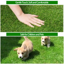 PENFHF Artificial Turf Grass 4 FT 10 in × 8 FT, Fake Grass Synthetic Rug Outdoor Indoor 0.8" Pile, Realistic Grass Carpet Mat with Drainage for Dogs, Patio, Balcony, Backyard, Custom Size