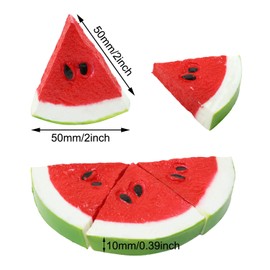 Honbay 8PCS Fake Watermelon Slices Plastic Artificial Watermelon Blocks Fruit Model Ornament for Home Party Tabletop Decoration and Photography Prop