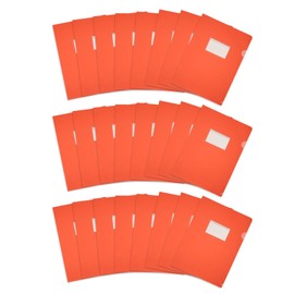 PATIKIL 24 Pack L-Type Plastic Folders, Letter Size Clear Folders for Documents Paper Sleeves Project Folder with Pocket for Home Office, Orange