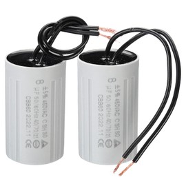 PATIKIL CBB60 8uF Running Capacitor,2pcs AC 450V 2 Wires 50/60Hz Cylinder 60x35mm for Water Pumps,Washing Machines Motor Start