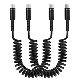 Fast Charger Cable Coiled USB C Android Charger Cord Compatible for Moto Edge Razr 2024 G Stylus 5G 2024,G 5G,G Power G Play,50 Ultra,One 5G Ace, Type C to C Auto Car Phone Power Charging 3FT 2Pack